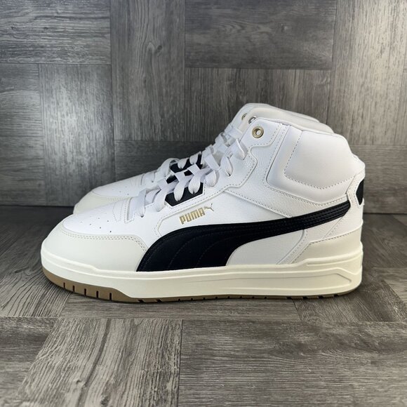 Puma Rebound V6 Mid Mens Sneakers White Black Gum 402598-05 Size 11.5 - Picture 5 of 8